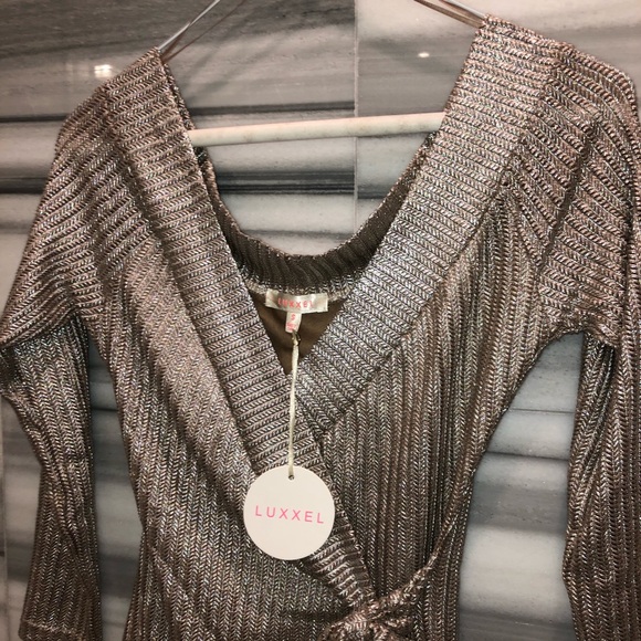 NWT Luxxel silver wrap dress - Picture 3 of 7